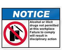 Decor Kitchen Wall Decor Plaquealcohol Or Illicit Drugs Not Permitted At This Workplace Noticebar Signs Funny Vintage Metal Sign Poster 8X12 Inches