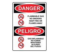 Decor Kitchen Wall Decor Plaqueflammable Gas No Smoking Keep Fire Or Flames Away English + Spanish Parking Lot Decorations Signage Boxes Funny Vintage Metal Sign Poster 8X12 Inches