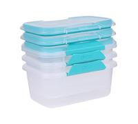 Décor Large Food Storage Containers | 3 Pack - 3 x 1L | Reusable Plastic Airtight Food Containers | Fresh Seal Clips | Microwave, Freezer & Dishwasher Safe | 1L Capacity