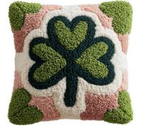 Decor Latch Hook Cushion Kit,Four-Leaf Clover Diy Pillow Cover 43X43Cm