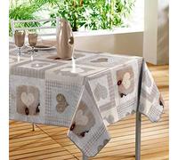 Décor Ligne Cosy Heart Tablecloth, PVC, Sans, 140 x 240 cm