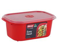 Décor Microsafe 1.6L Microwavable oblong food container Microwave, freezer, dishwasher AND safe BPA Free with air release vent and handles Master microwave cooking and reheating with Microsafe. Red