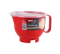 Décor Microsafe 2L Jug with Flip Cap Lid. Cooking, Reheating & Steaming in The Microwave. Safe Hold Handle and air Release Vent Feature. Dishwasher & Freezer Safe. BPA Free. Red.