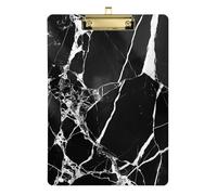 Decor Modern Marble Texture Black Acrylic Automotive Clip Board Standard Letter A4 Size Waterproof for Legal Women Basketball Coaches Gold 12x9in Tablas para escribir