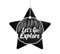 Decor Nature Pine Trees Let'S Go Explore Pendant Double Sided Xmas Ornament For Girls Family Home