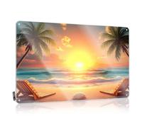 Decor Nice Waterproof Artwork, Modern Retro Print For Cafe Pub Home Bar | Spring Pre-drilled Custom Sunset Serenity On The Beach(20X30CM)