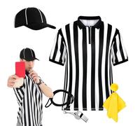 Decor Referee Costume, Women Sports Competition, Striped Umpire Uniform | Stripe Referee Shirt, Kit for Women, Men Cosplayers Performers, Matches Tournament Training, Carnival Stage Performance