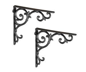 Decor Set Iron Brackets Black Large Gothic Shelf Angles Support Antique Vintage