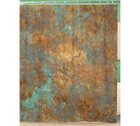 Decor Shower Curtain Orange Copper Vintage Bronze Rust Metal Patina Wall Old Polyester Fabric Waterproof Bathroom Curtain Set with Hooks for Bathroom 60x72"(W*H)