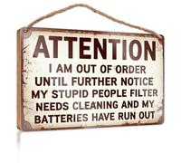 Decor Signs Attention: Out Of Order Until Further Notice. Farm House Decorations Wood Sign Decor(15X28CM)