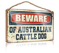 Decor Signs Beware Of Australian Cattle Dog Wooden Sign Outdoor Fall Decorations Funny Bathroom Signs(20X30CM)