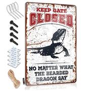 Decor Signs Keep Gate Closed No Matter What The Bearded Dragons Say Sign Personalized Bar Signs Sports Bar Decor(30X40CM)