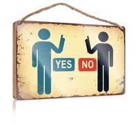 Decor Signs Two Figures Point To 'Yes' And 'No' Signs. Farm House Decorations Wood Sign Decor(20X30CM)
