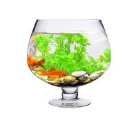 Decor Small Fish Tank Thickened Transparent Glass Aquarium Living Room Desktop Turtle Tank Creative Goblet Modeling Design Starter(19cmx13cm)
