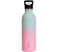 Décor Snap n Seal 1L Stainless Steel Water Bottle with Straw, BPA Free - Leakproof Metal Flask with Carry Handle for School, Travel, Work & Gym - Ideal Drinking Bottle for Kids & Adults - Ombre.