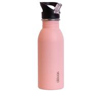 Décor Snap n Seal 500ml Stainless Steel Water Bottle with Straw, BPA Free - Leakproof Metal Flask with Carry Handle for School, Travel, Work & Gym - Ideal Drinking Bottle for Kids & Adults - Pink