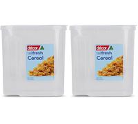 Décor Tellfresh Cereal Storage Dispenser | Large Airtight Container | Dishwasher Safe | 5L (Pack of 2)