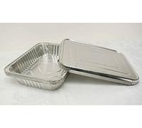 Decor Trader Disposable Foil Trays with Lids Food Pan Catering Food Parties Events (5 x Small Foil Trays)