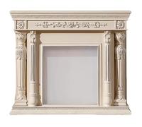 Decor Traditional Decorative Fireplace Surround with Solid Oak Frame Classic Ornate(White)