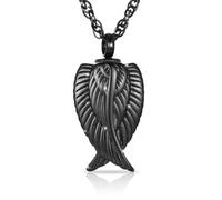 Decor Urns Urn Necklace for Ashes Memorial Cremation Jewelry for Ashes, Angel Wings Keepsake Pendant Ash Holder Stainless Steel Cremation Locket Jewelry for Women Men & Funnel Kit & Bag, S, Stainless