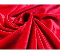 Decor Velvet Fabric Soft Strong Stretch Velour Material - Home Decor, Curtains, Upholstery, Dress - 165cm Wide (RED, 1 METRE)