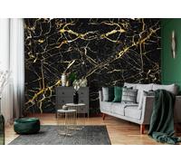 Decor Wallpaper black and gold marble 3.12x2.19m bedroom home office decoration