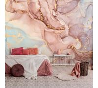 Decor wallpaper pink blue gold marble bedroom 3.12x2.19 m Wall Mural decoration