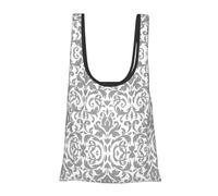 Decor White Black Print Reusable, Foldable,Washable Grocery Bags Foldable in A Pouch Eco Tote Shopping Bag,Daily Shopping Loading