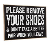 Decor Wooden Sign - Please Remove Your Shoes - Rustic Wooden Sign Wall Art - Little Signs with Sayings - Funny Home Decor Must Haves for Living Room, Entryway for Women and Men - A Great Gift for Her