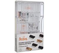 DECORA 0050115 CYLINDER CHOCOLATE MOULD 20 CAVITIES 33X16X20 h MM 200X120X22MM, Policarbonato