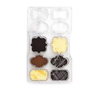 DECORA 0050148 Plates Chocolate Mould 10 CAV. 200 X 120 X 22 H MM, Policarbonato