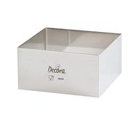 DECORA Stainless Steel Square, Silver, 20 x 26 x 4.5 cm