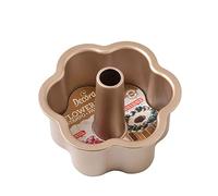 Decora, 0070108 Gold Line Angel Food Mould Diameter 22 x 10 cm, Ideal for Making Angel Food, Mould with Removable Flat Base for Classic Flower Shaped Cakes, Made of Sturdy Non-Stick Metal