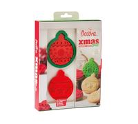 Decora 0255039 Set of 3 Plastic Christmas Ball Cutters and Markers