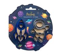 DECORA 0255054 Space Plastic Cookie Cutters Set of 2, Plastica