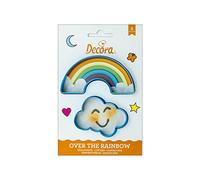 DECORA 0255077 Rainbow and Cloud Plastic Cookie Cutters Set of 2, Plastica, Assorted Colours
