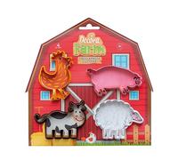 Decora 255040 0255040 Set of 4 Farm Animal Cutter, Plastic