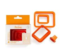 Decora 255309 Set 4 Rectangular Cookie Cutters, Orange, 10 x 10 x 3 cm