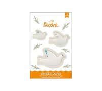 DECORA 3 Doves Plastic Cookie Cutters Kit, White, 10 x 6 x 2 cm