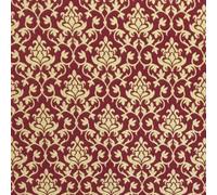 Decora Furnishings Damask Design Jacquard Material Polyester-Cotton Fabric Blend for Upholstery, Window Treatments, Craft - Width 54 inches - Fabric by The Yard (Maroon)