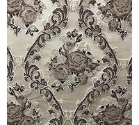 Decora Furnishings Luxurious Premium Vintage Damask Design Jacquard Fabric for Upholstery, Window Treatments and Craft - 54 inches Width - Fabric by The Metre (Brown)