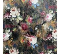 Decora Furnishings Luxurious Velvet Fabric Floral Design Digital Printed Upholstery Material for Sofa Dinning Chairs Cushion Cover & Craft - Width 54 inches - Fabric by The Yard - Dark Brown
