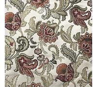 Decora Furnishings Luxurious Woven Jacquard Floral Design Furnishing Fabric for Upholstery, Window Treatments, Craft - Width 54 inches - Fabric by The Yard (Orangish Red)