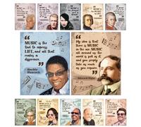 Decorably 12 Famous Musician Choir Posters for Classroom, 11x14in Matte-Laminated Inspirational Music Posters for Classroom, Music Bulletin Board Decorations - Bulletin Boards, School Hallways