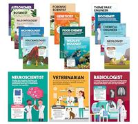 Decorably 16 Career in Science Posters for Classroom Middle School, 11x14in Matte-Laminated Educational Science Classroom Decor - Bulletin Boards, Home Study Room