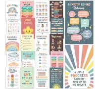 Decorably 22 Calming Corner Posters for Classroom, 11x17in Matte-Laminated Educational Emotion Chart Decor - Classrooms, School Hallways, Bulletin Boards, Home Study Room