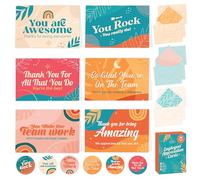 Decorably 24 Pack 6x4in Employee Appreciation Cards with Envelopes and Stickers, 6 Retro Designs Staff Appreciation Cards for Employees, Blank Inside - Recognition, Promotion, Work Anniversary