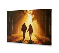 Decoraciones Para Cuartos A Couple Walks Hand In Hand On A Sunlit Path. Canvas Decorative Picture Wall Decor Religious Easter Decorations(40x60cm)