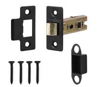 Decoranddecor 2.5 Inch Tubular Mortice Latch for Internal Doors, Fire Rated - 2 Pack - 44 mm Back Set - 64 mm Overall Length - Matt Black