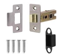 Decoranddecor 2.5 Inch Tubular Mortice Latch for Internal Doors, Fire Rated - 2 Pack - 44 mm Back Set - 64 mm Overall Length - Satin Nickel